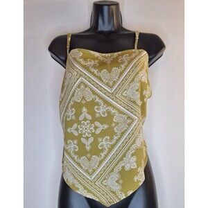 LUCCA Paisley Y2K Bandana Cami Top Women's Sz L Festival Casual Beachy Vacation